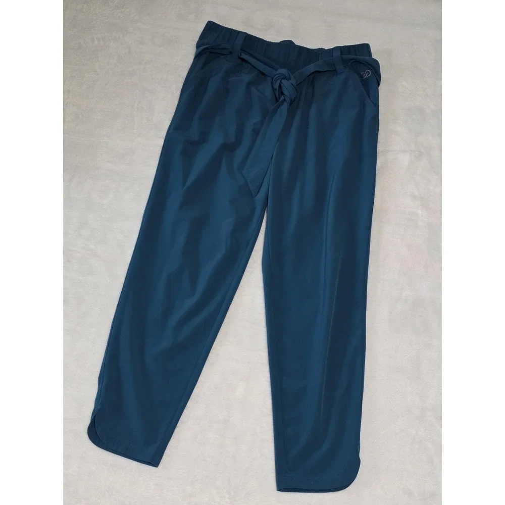 CALIA by Carrie Underwood womens small teal blue athletic pants pull on tie - Picture 2 of 7